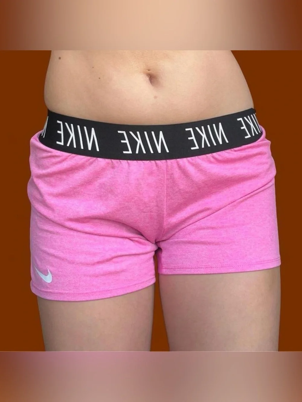 Nike Girl’s Pink Athletic Jersey Shorts with Branded Waistband